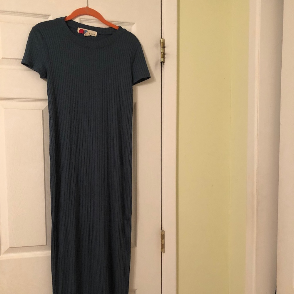 Summer Sale! New Free People Teal Ribbed Maxi Dress in Size XS